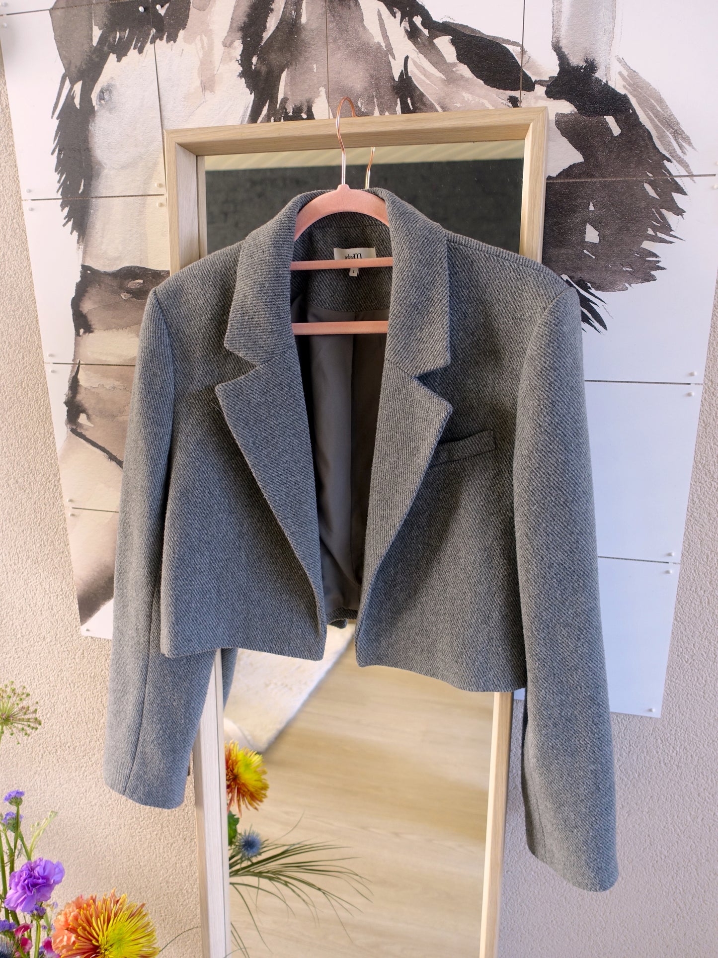 MbyM cropped blazer gira smoke grey