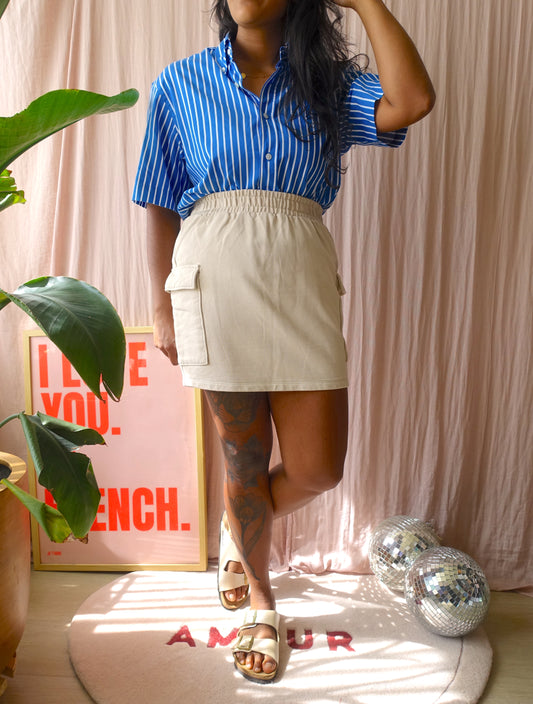 GRATIS BIJ BESTEDING V.A. €100 - Calvin Klein embroidered cargo skirt sand