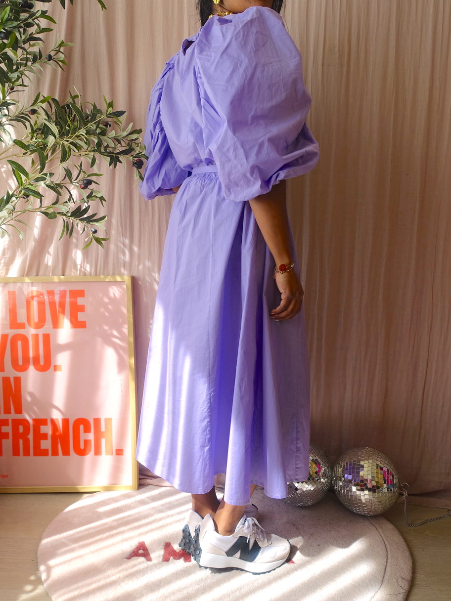 Miljuschka the poplin jurk pastel lilac