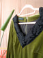 Milly Brown velvet lace jurk moss green