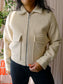 Minus cropped woolmix jacket Freja creme