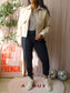 Minus cropped woolmix jacket Freja creme