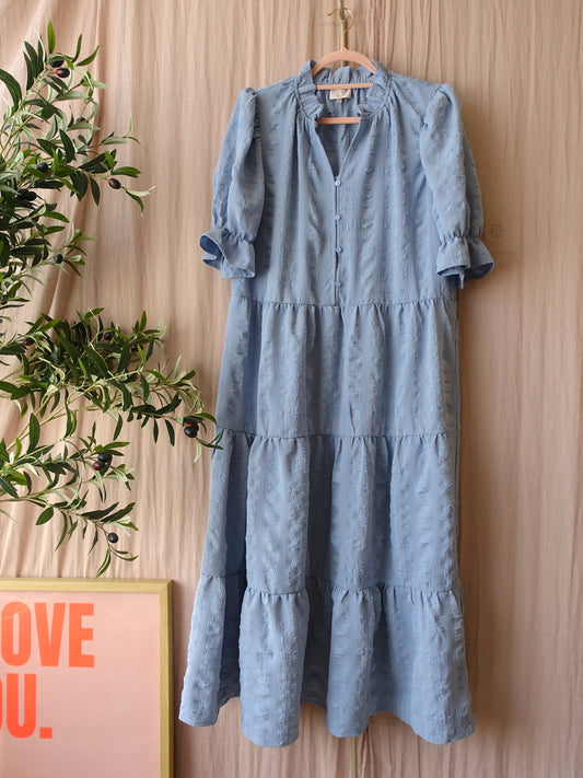 Minus bergitta bohemian jurk faded blue