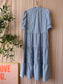 Minus bergitta bohemian jurk faded blue