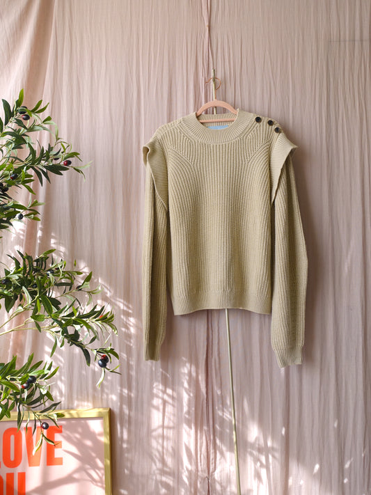 Minus arya shoulder detail knit licht beige