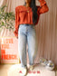 Miu Miu original designer shoulder top terracotta clay