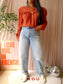 Miu Miu original designer shoulder top terracotta clay
