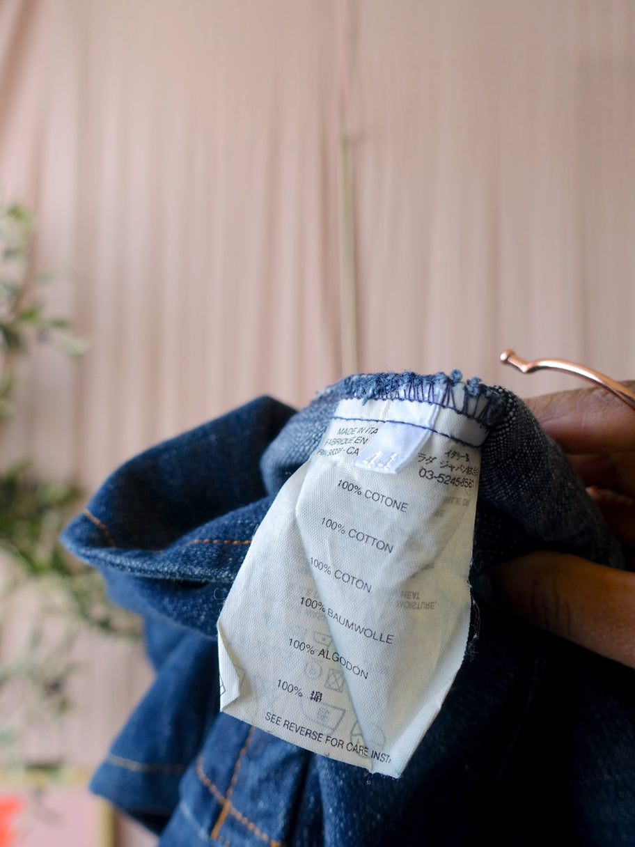 Miu Miu designer vintage denim blazer shirt dark indigo