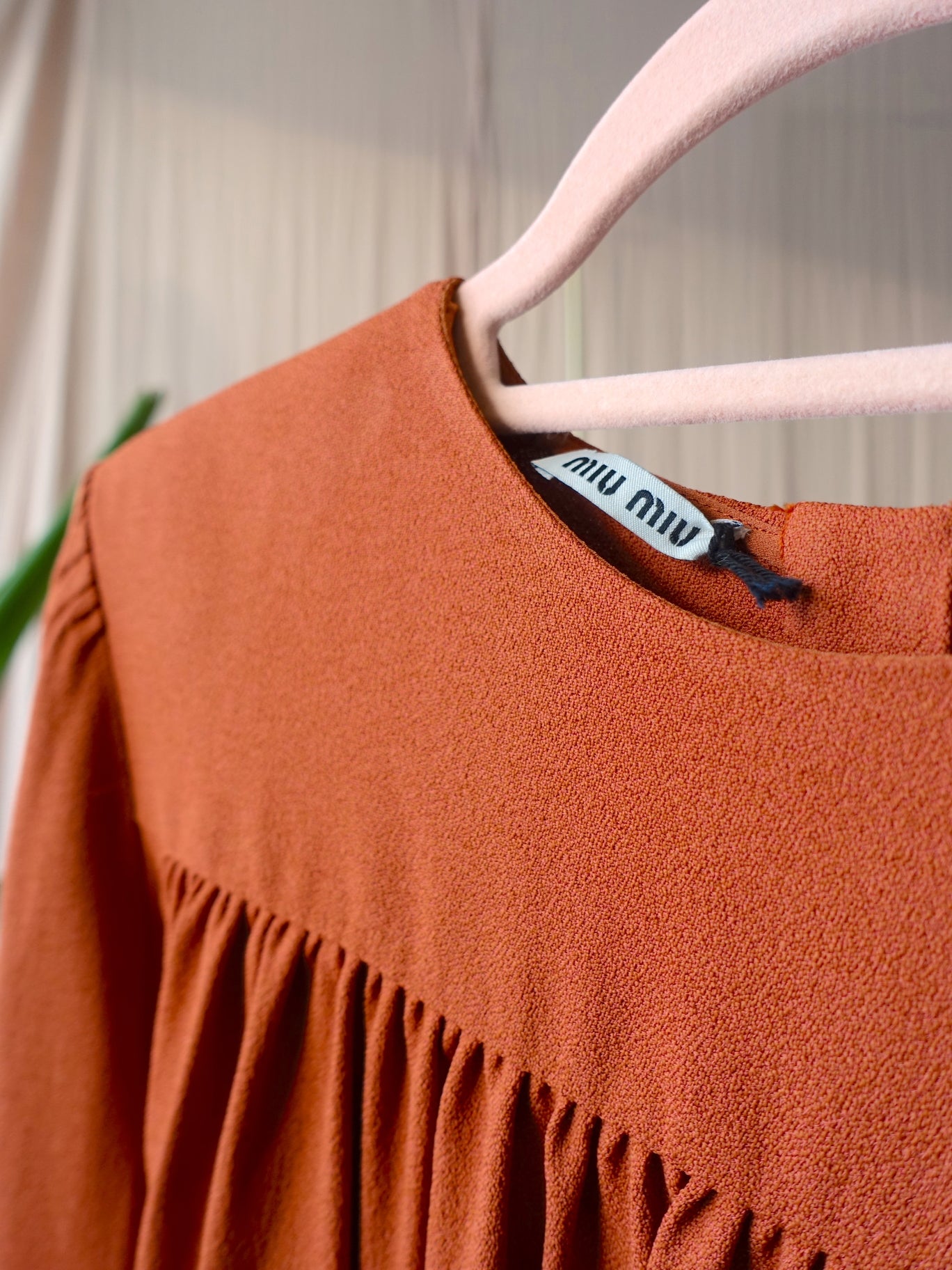 Miu Miu original designer shoulder top terracotta clay