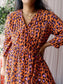 Modström leopard print midi dress robbie tangerine / lila