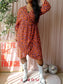 Modström leopard print midi dress robbie tangerine / lila
