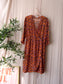 Modström leopard print midi dress robbie tangerine / lila