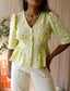 Modström cupid peplum top pale lime yellow