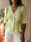 Modström cupid peplum top pale lime yellow