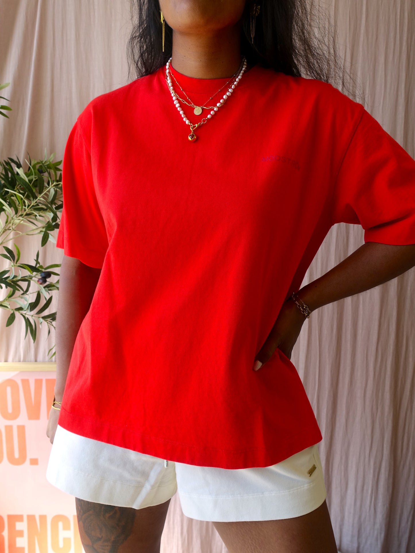 Modström organic cotton takoda tee flame scarlet