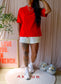 Modström organic cotton takoda tee flame scarlet