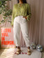 Mondieux Madame peplum detail top lime