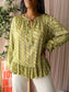 Mondieux Madame peplum detail top lime