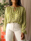 Mondieux Madame peplum detail top lime