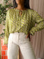 Mondieux Madame peplum detail top lime