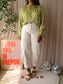 Mondieux Madame peplum detail top lime