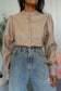Minimum soft vegan leather blouse taupe