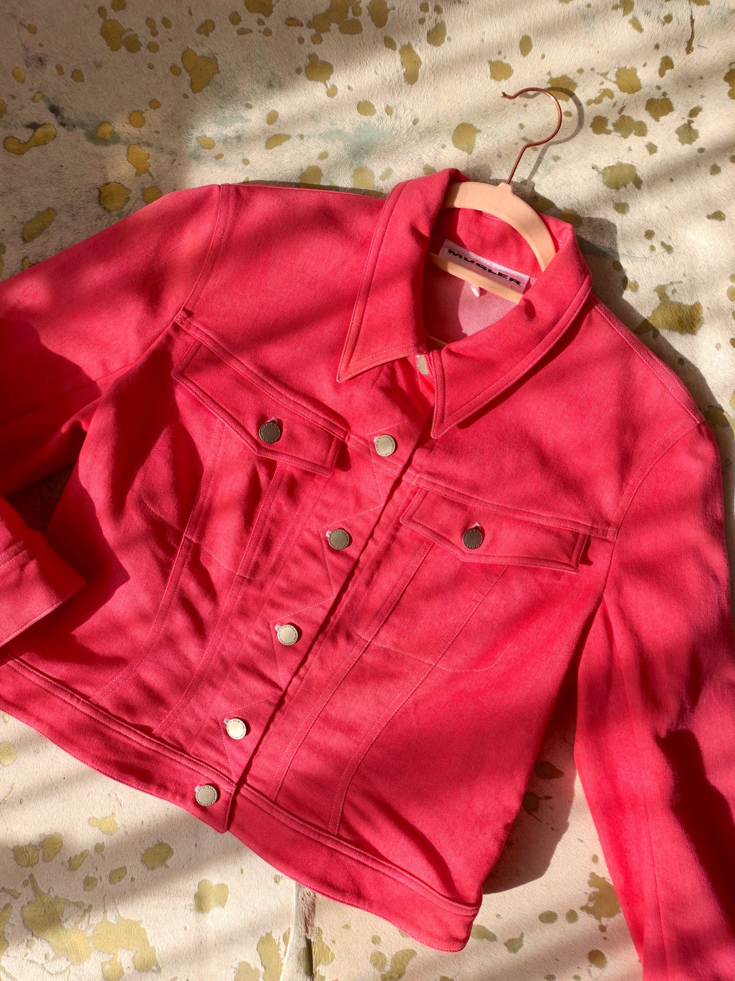 Thierry Mugler vintage denim jacket rose