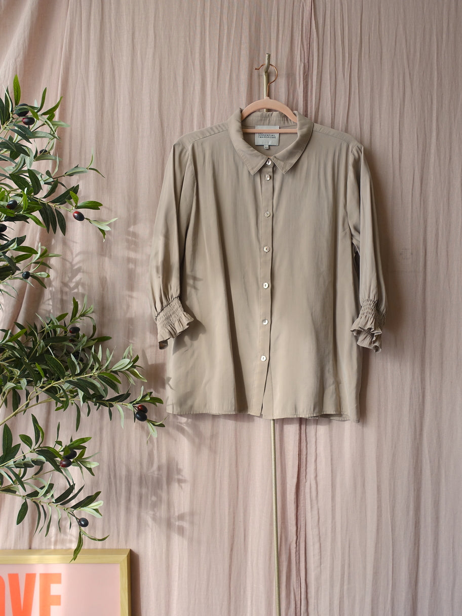 My Essential Wardrobe franco smock shirt oatmeal