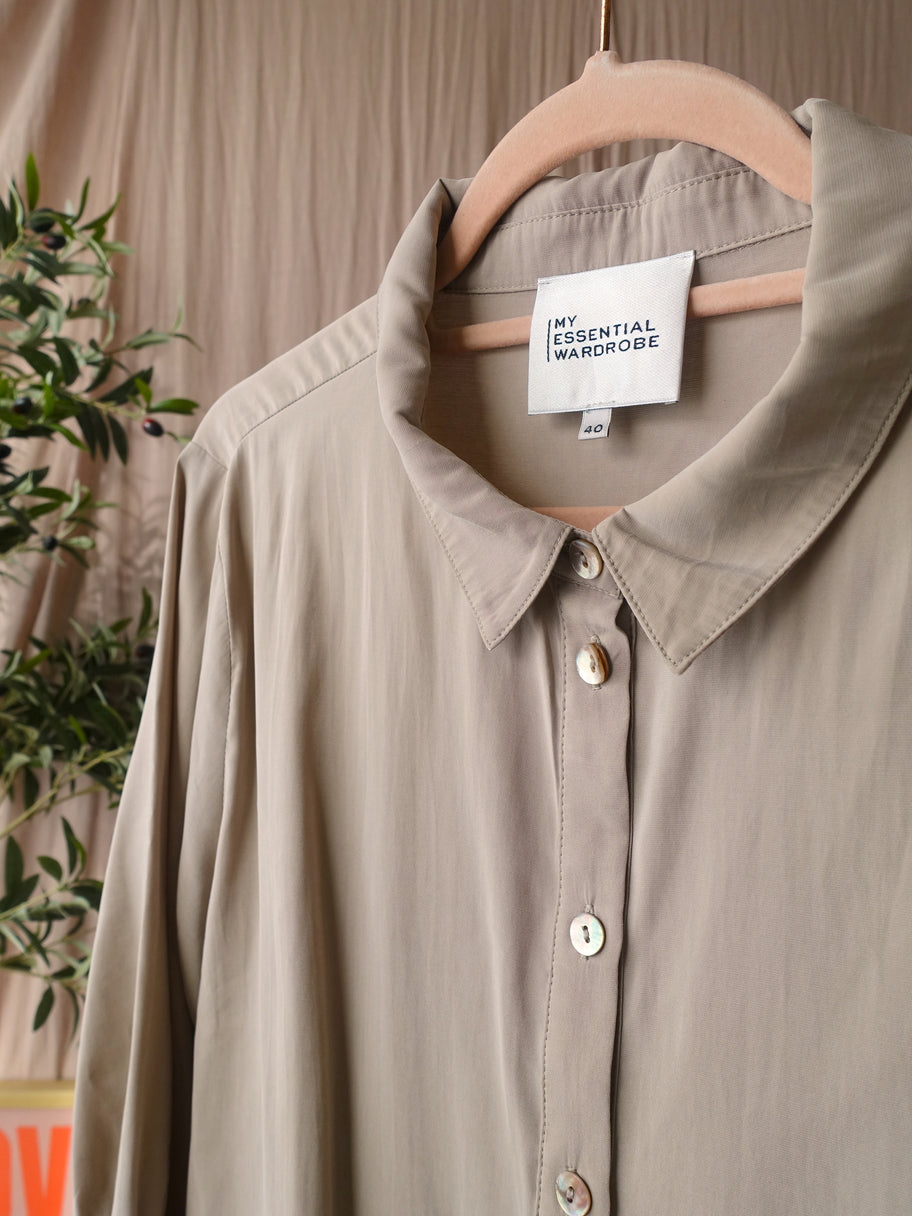 My Essential Wardrobe franco smock shirt oatmeal
