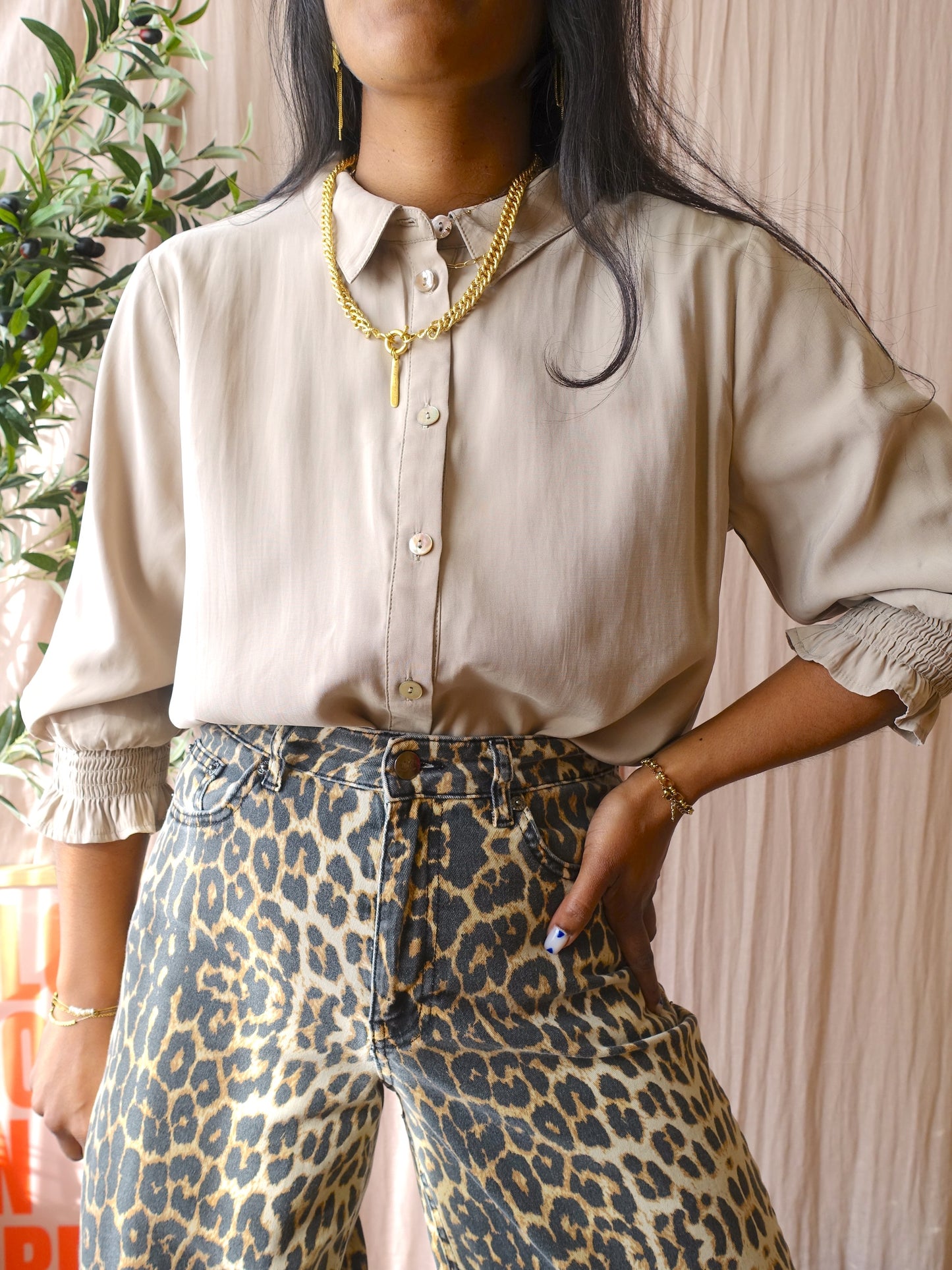 My Essential Wardrobe franco smock shirt oatmeal