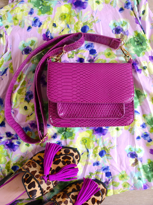 My Jewellery croco crossbody fuchsia