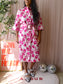 Natan exclusive cotton midi jurk fuchsia / wit