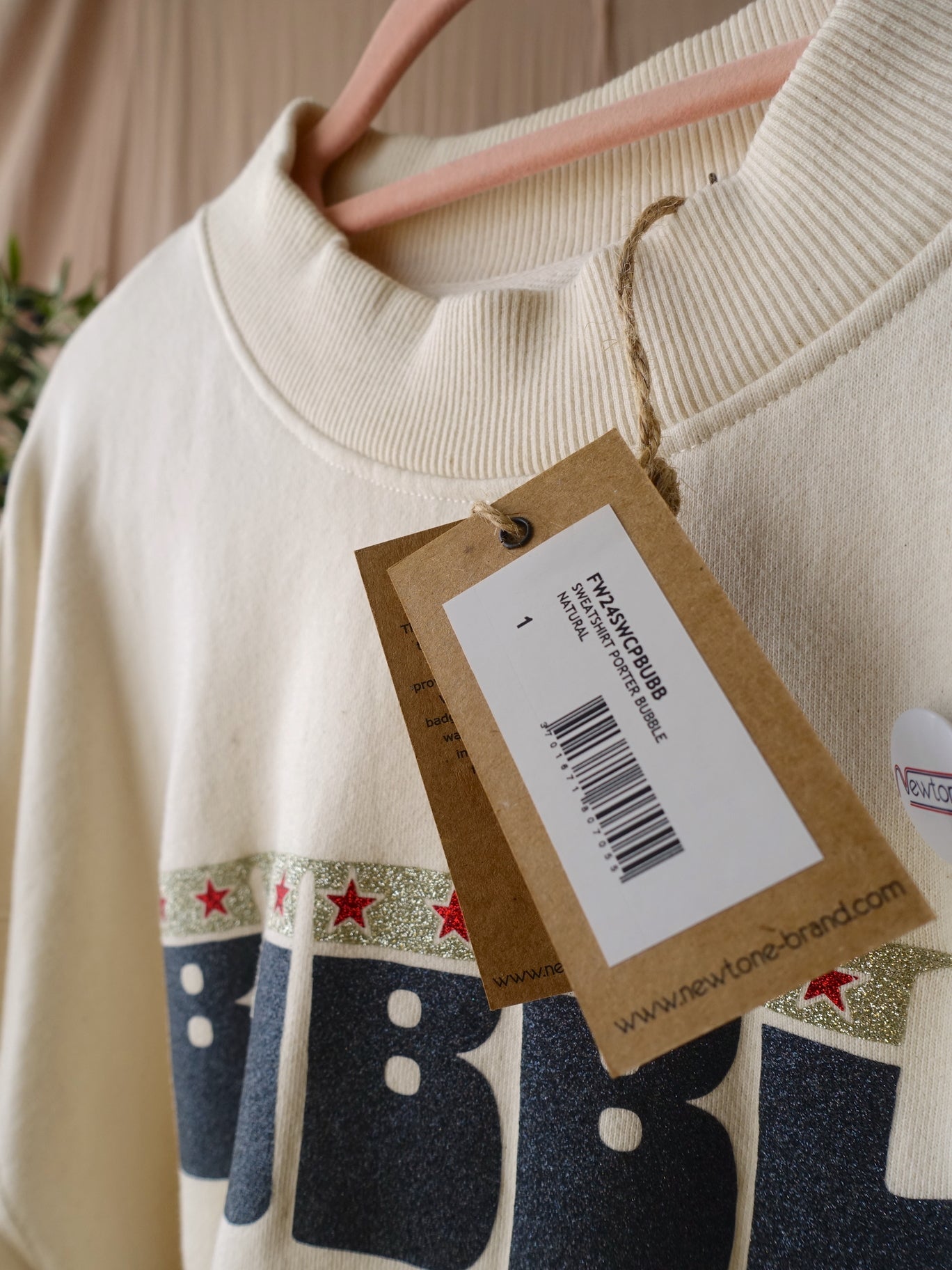 Newtone Porter bubble sweater ecru