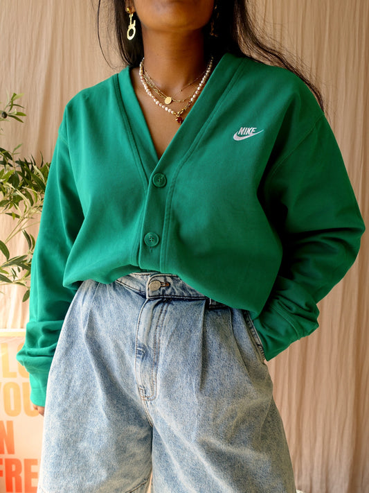 Nike club fairway cardigan tennis court green