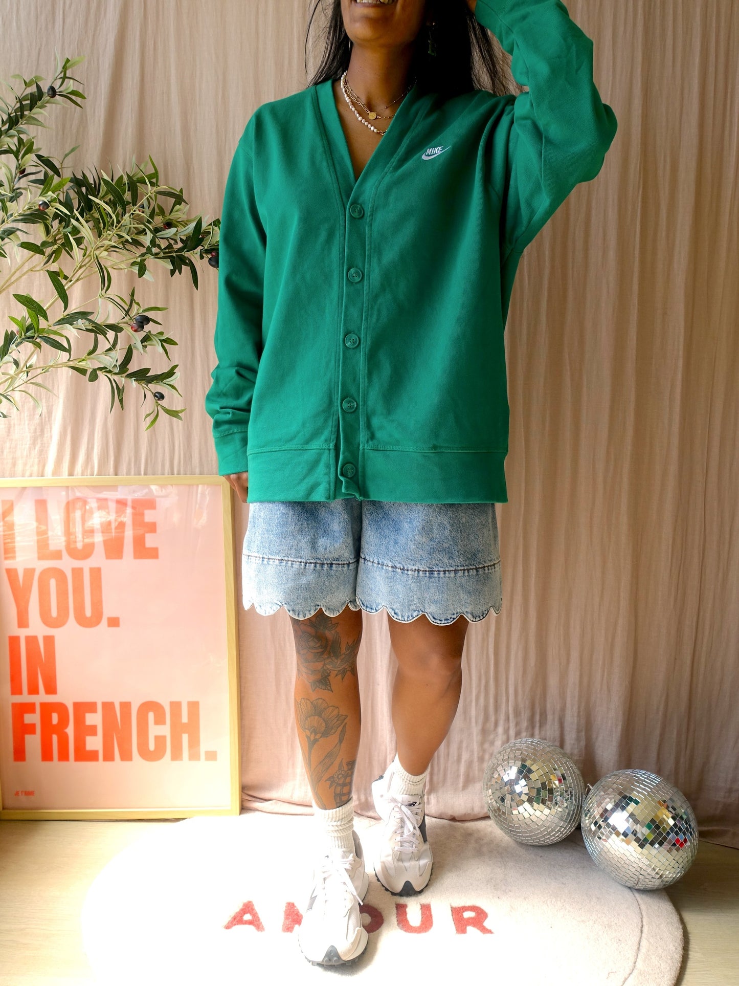 Nike club fairway cardigan tennis court green