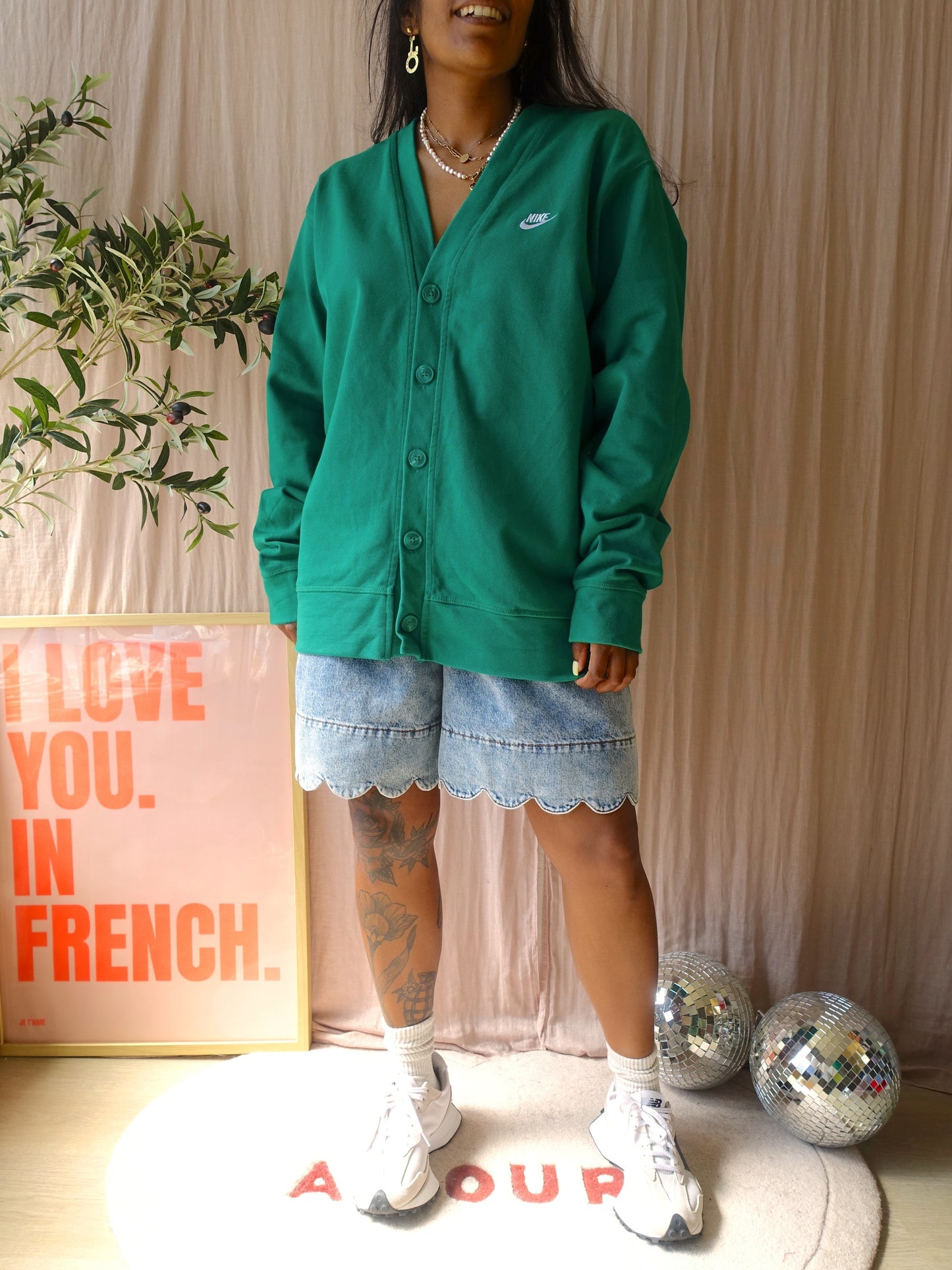 Nike club fairway cardigan tennis court green