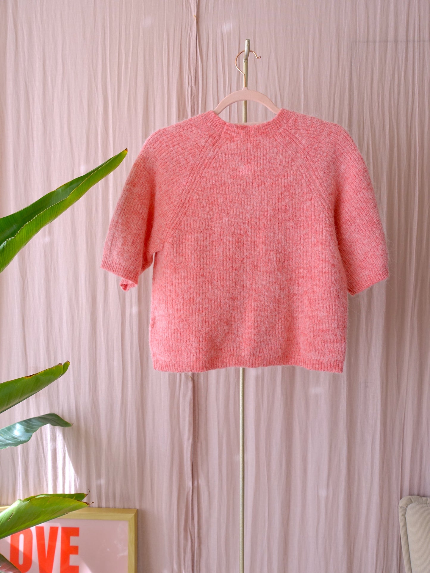Yaya knitted wool top flamingo pink