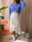 Harper & Yve midi ruffle rok ecru / lila