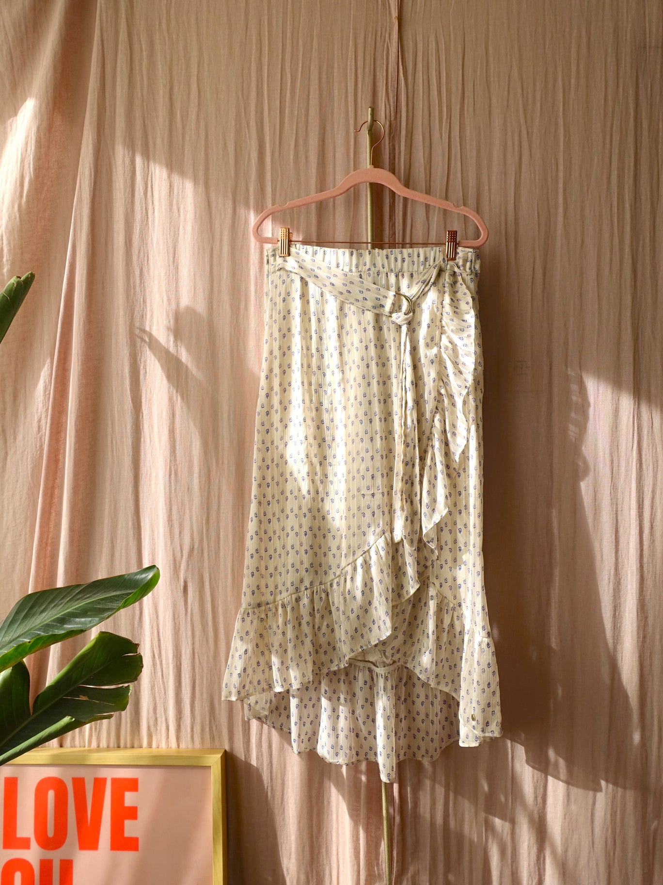 Harper & Yve midi ruffle rok ecru / lila