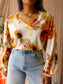 Norah floral paint top ecru