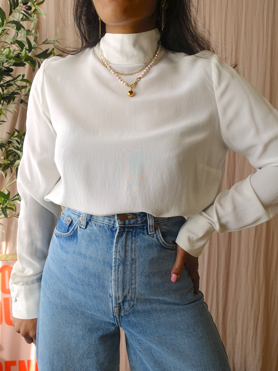 Notes du Nord 100% silk top darlene cloud dancer
