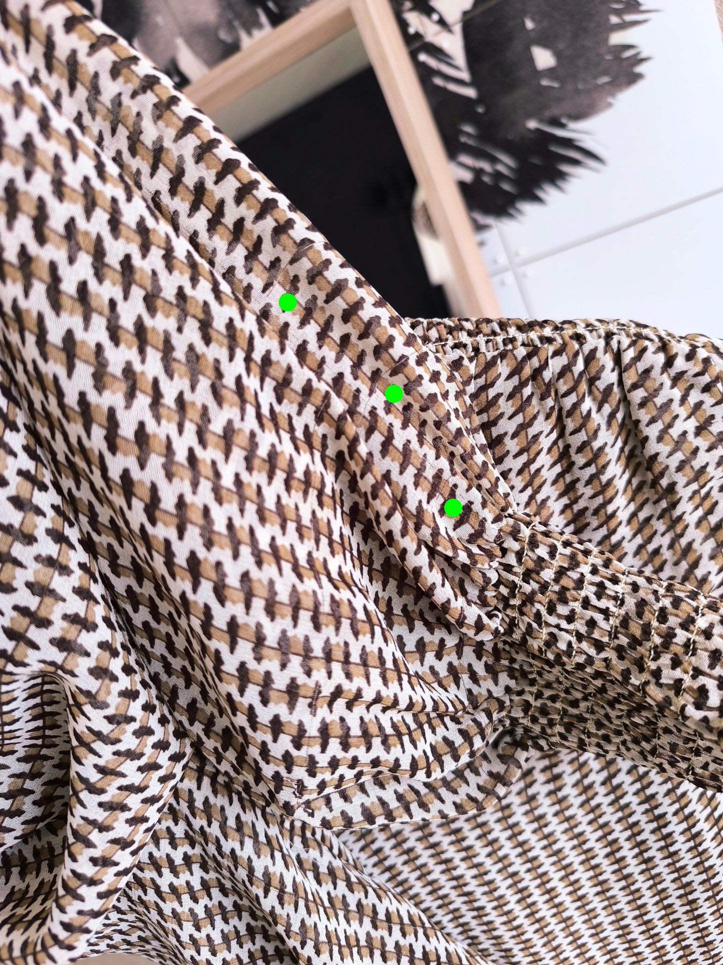 Neo Noir filja smock top cream coffee