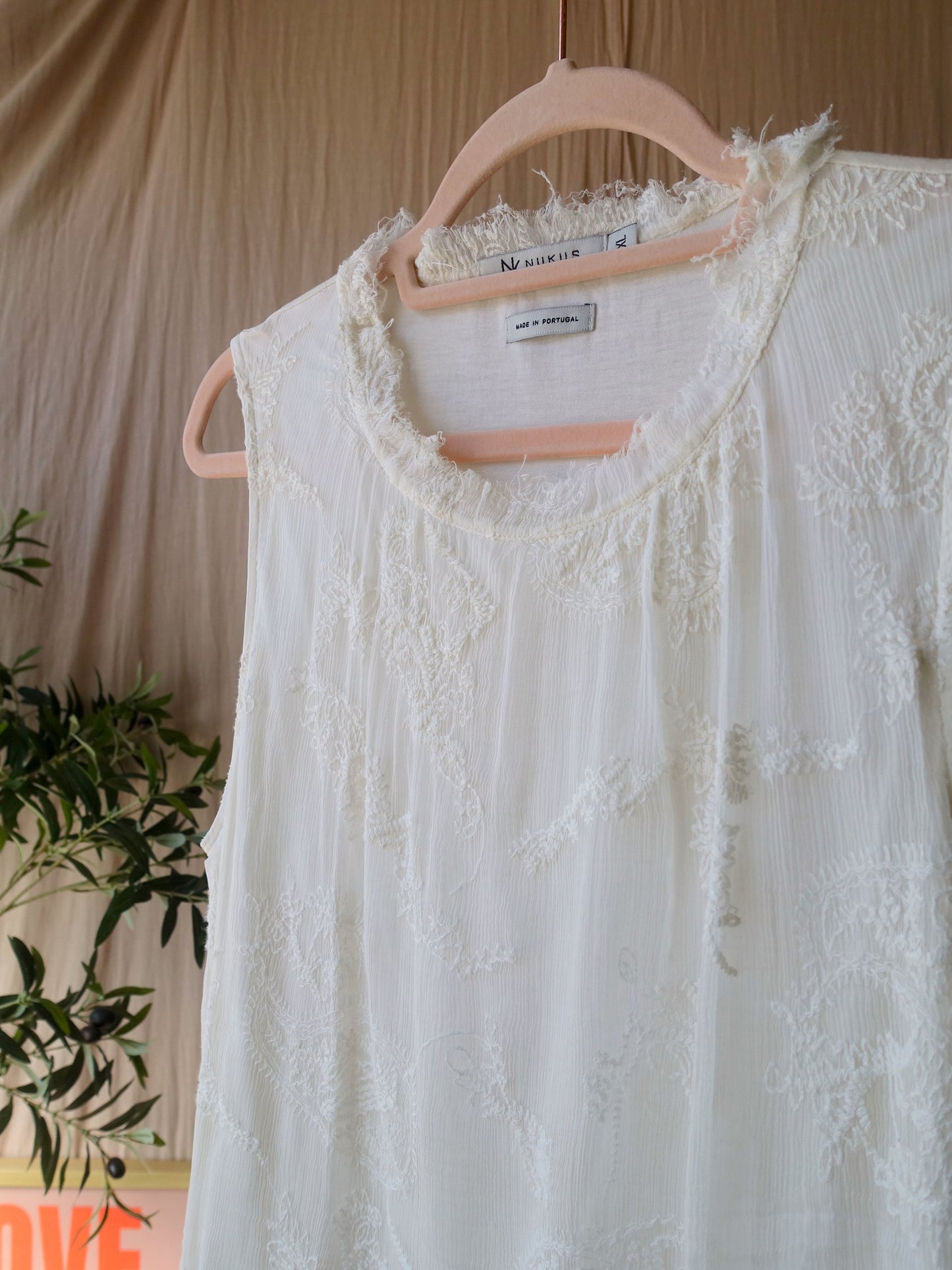 Nukus baltar silkblend embroidery top off white