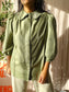 Nukus Maria cotton blouse olivine