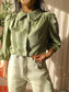 Nukus Maria cotton blouse olivine