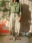 Nukus Maria cotton blouse olivine
