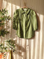 Nukus Maria cotton blouse olivine