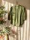 Nukus Maria cotton blouse olivine