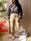 Nukus puff sleeve cotton blouse dark coffee