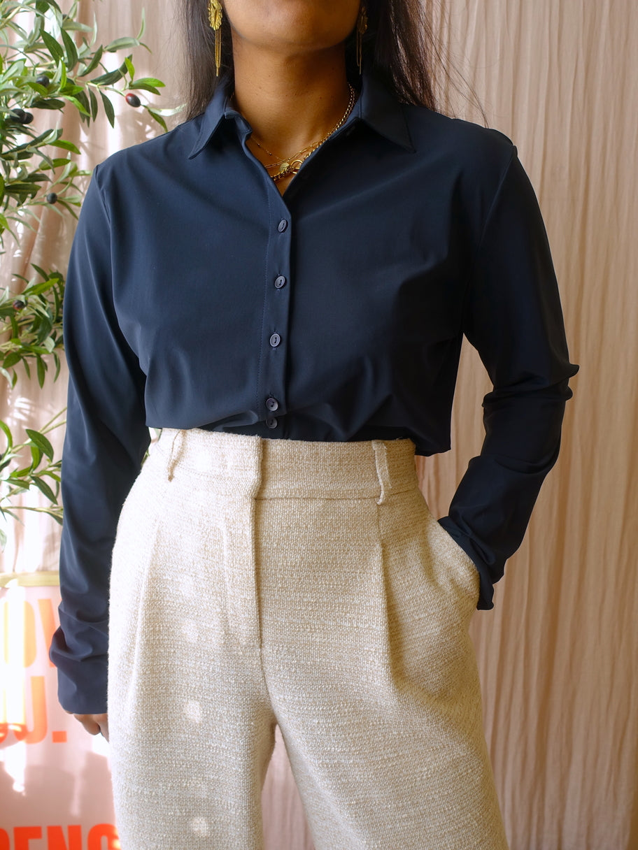 Nukus willemijntje travel quality blouse midnight blue